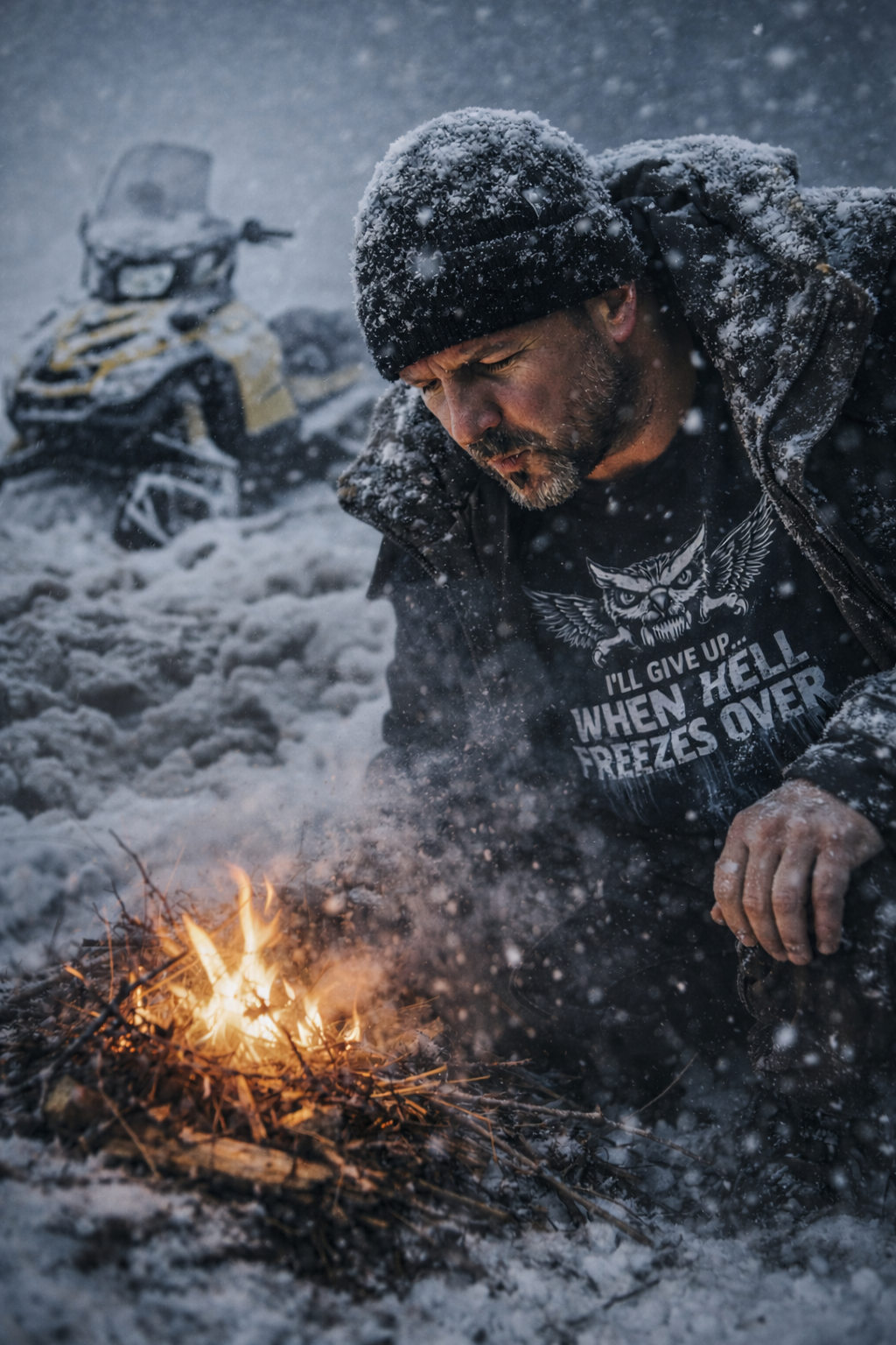 T-Shirt — "I'll Give Up When Hell Freezes Over" Owl Graphic Tee