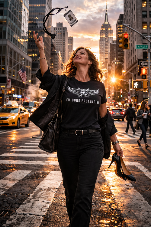 I'm Done Pretending Owl Shirt Black Streetwear Confidence Apparel