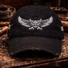 The Owl Icon | Distressed Embroidered Cap