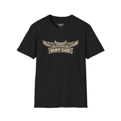 NUFF SAID Vintage Owl Graphic T Shirt Distressed Workwear Tee