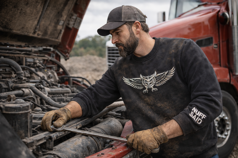 Embroidered Owl | Premium Crewneck